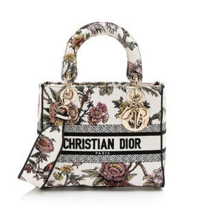 Dior Embroidered Jardin Botanique Lady D-Lite Medium Tote